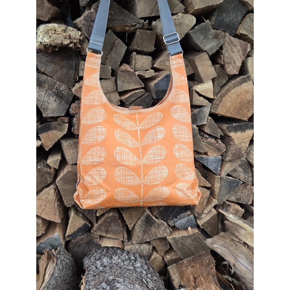 Orla Kiely‎ Signature Stem Print Midi Sling Shoulder Cross Body Bag Orange